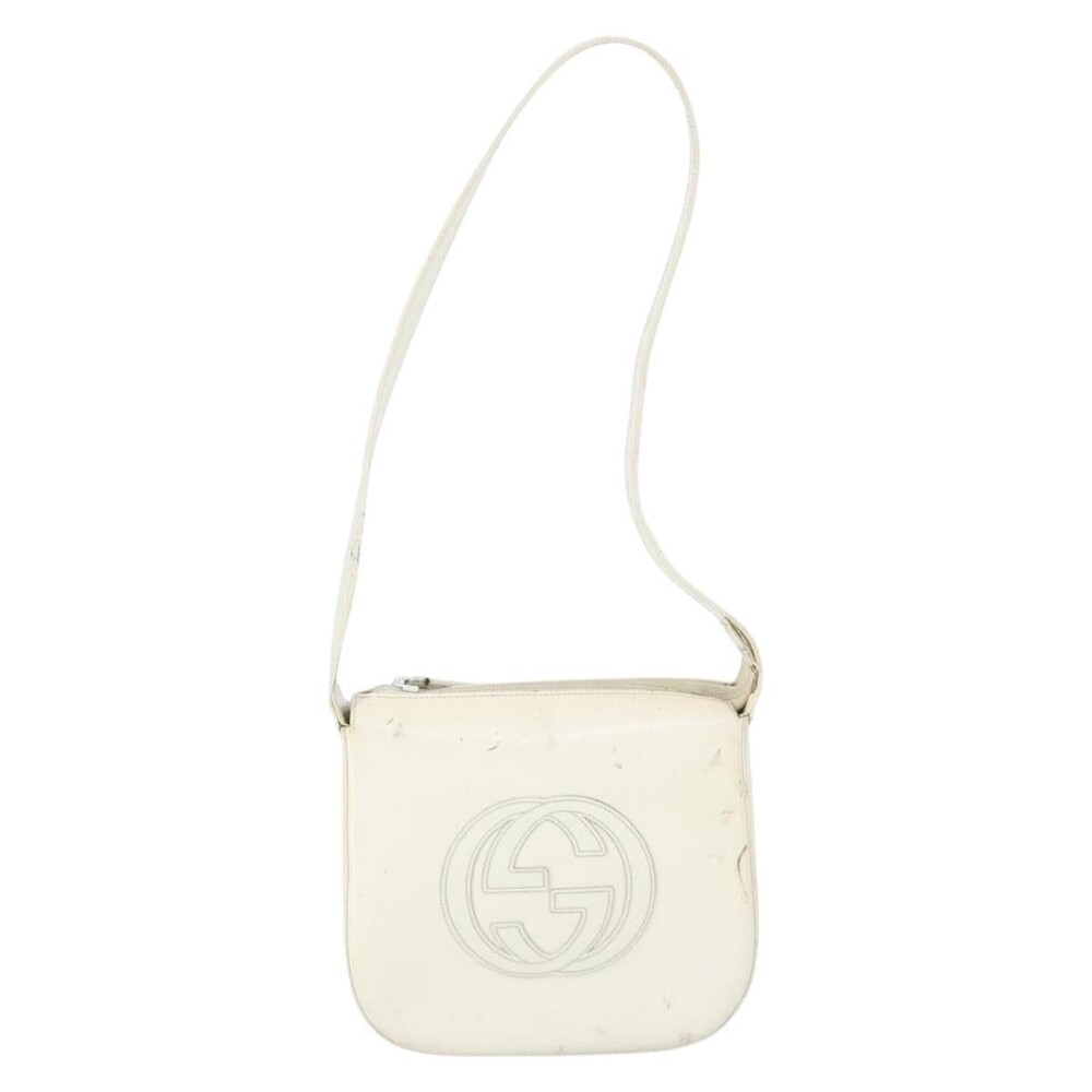 Gucci Patent Leather Shoulder Bag White